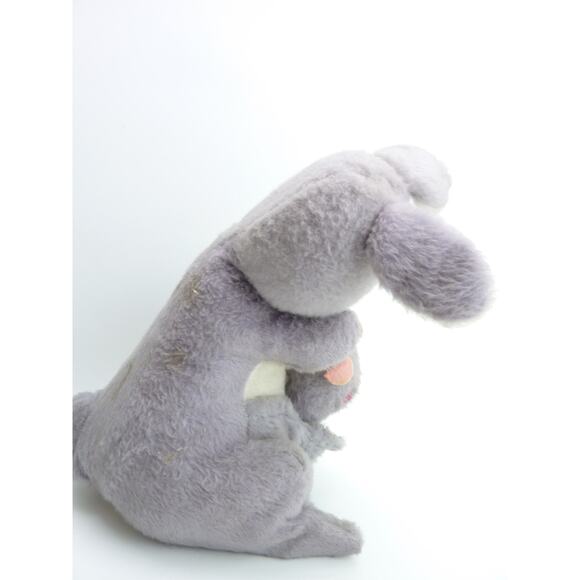 Vintage Kangaroo Plush Stuffed Animal Gray - Picture 3 of 6